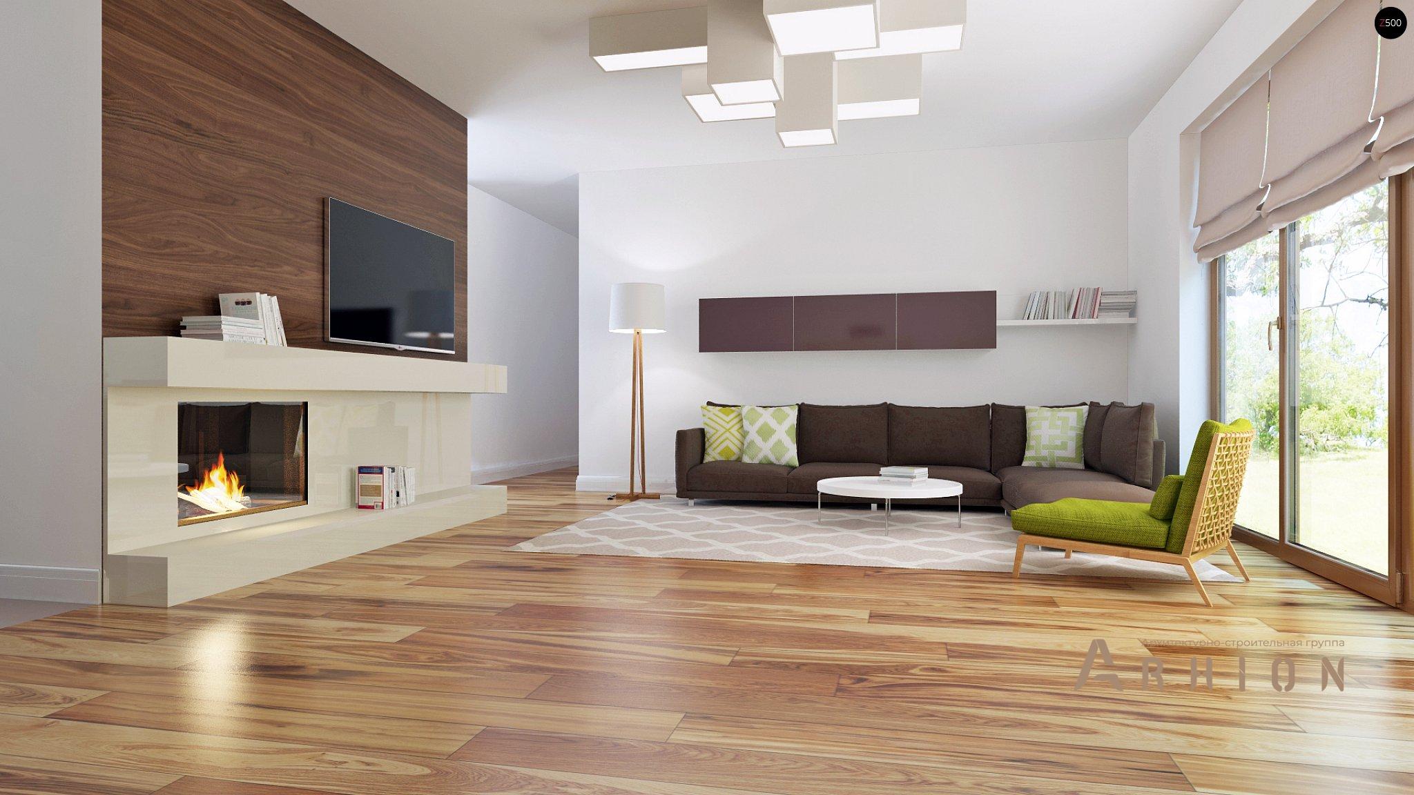 2. Проект одноэтажного дома в европейском стиле с двускатной кровлей, Z91 GP, площадью - 149 кв c терассой, гаражом